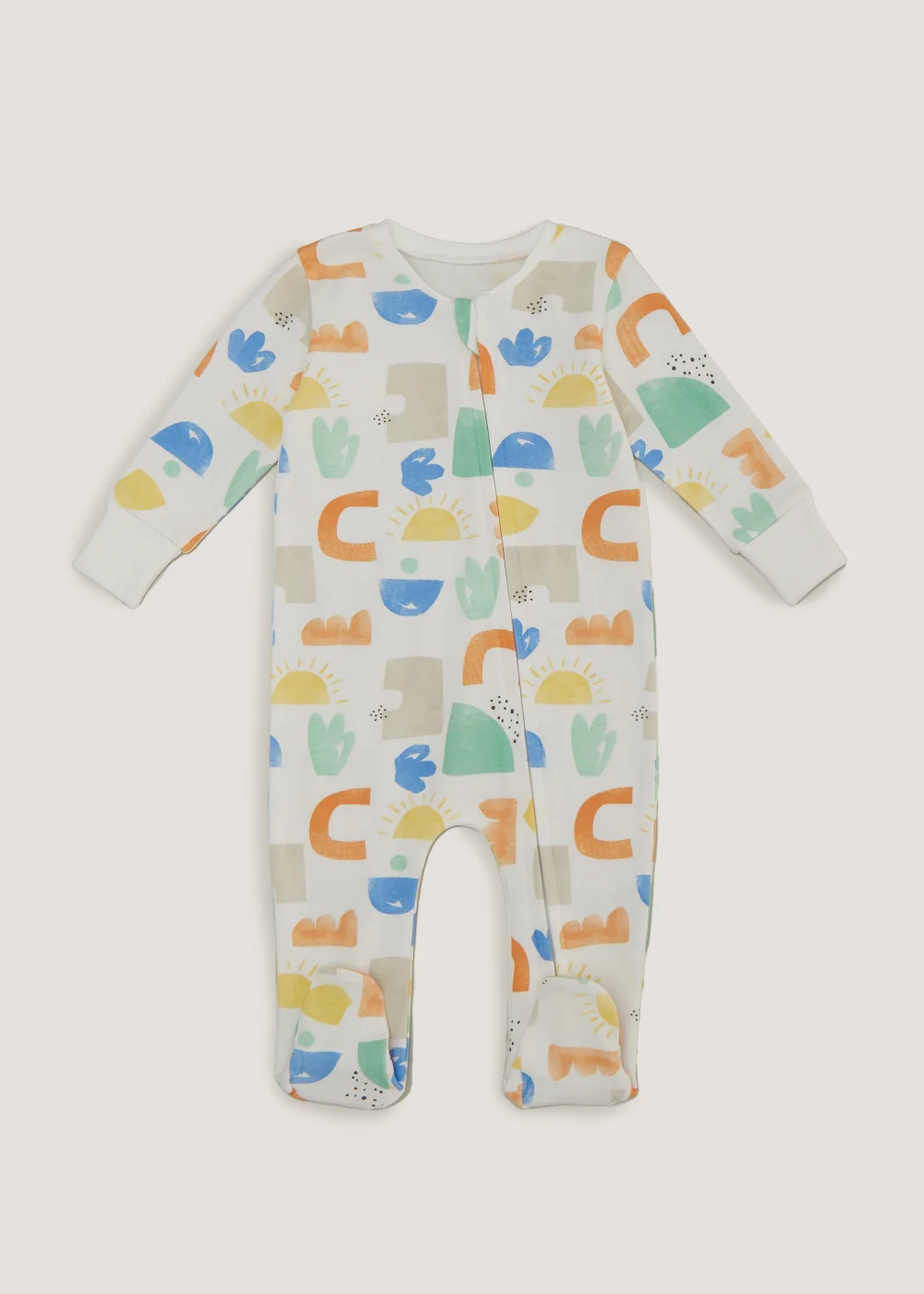 Baby Multicoloured Zip Up Sleepsuit (Newborn-18mths) - Newborn Image 1