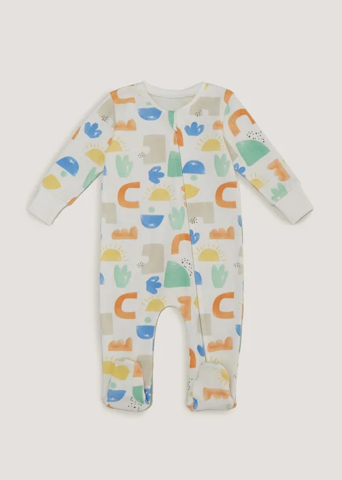 Baby Multicoloured Zip Up Sleepsuit (Newborn-18mths) - Newborn Image 1