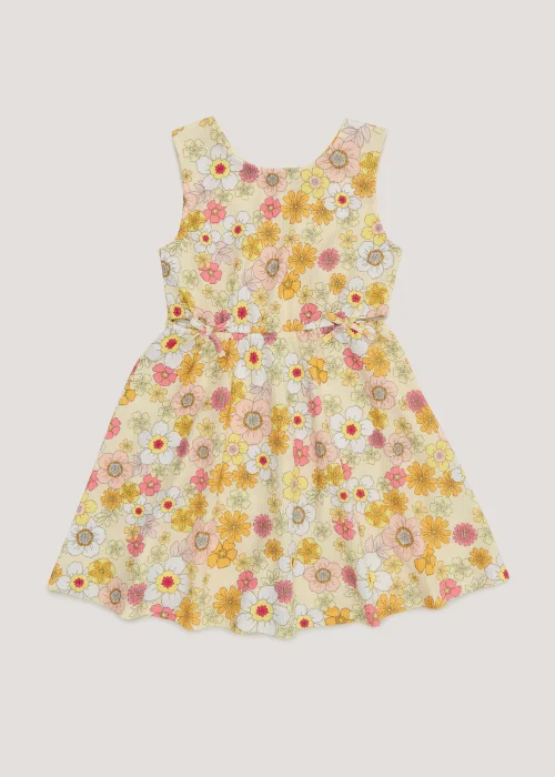 Cream Floral Print Crinkle Dress (4-13yrs) - 4 Yrs Image 1