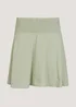 Green Linen Blend Shirred Mini Skirt - Size 8 Image 5