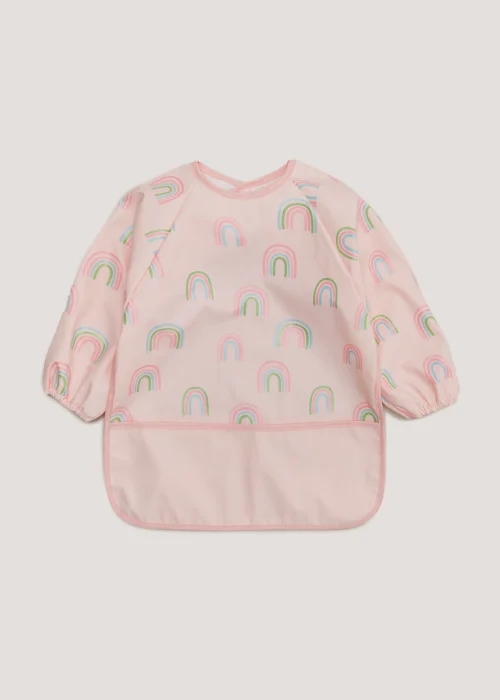 Pink Rainbow Coverall Weaning Bib - One Size Image 1