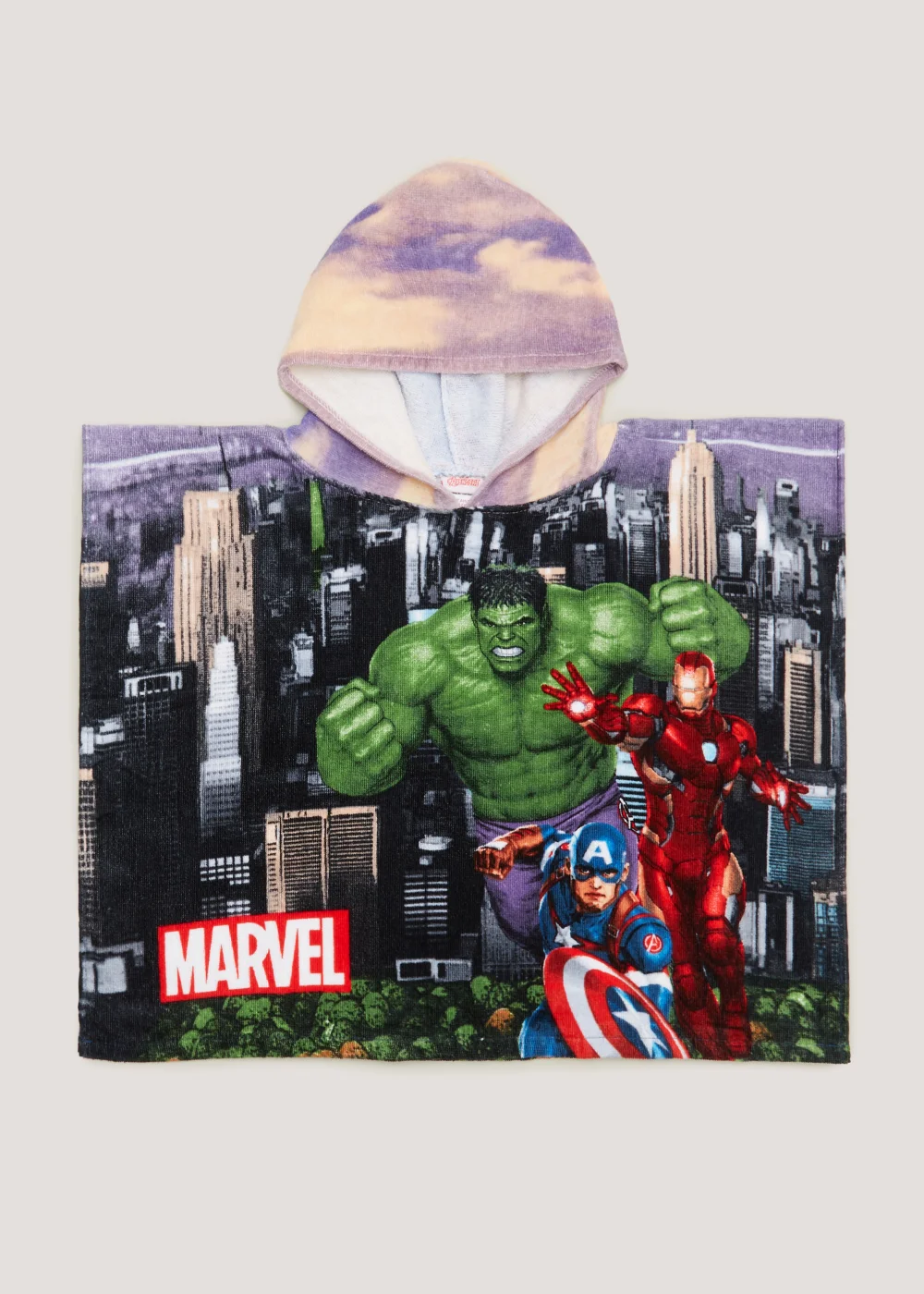 Kids Multicoloured Marvel Hooded Beach Towel Poncho (9mths-6yrs) - S/M Image 1