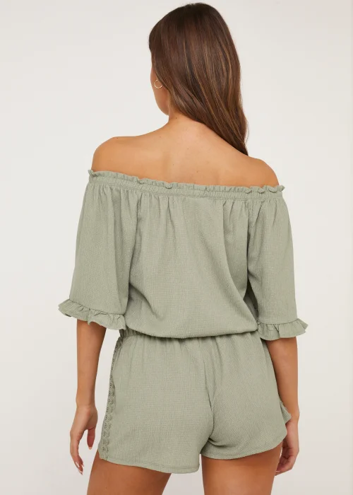 Khaki Lace Co-Ord Shorts - 8 Image 2