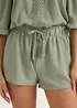 Khaki Lace Co-Ord Top - Size 8 Image 3