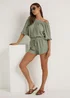 Khaki Lace Co-Ord Top - Size 8 Image 4