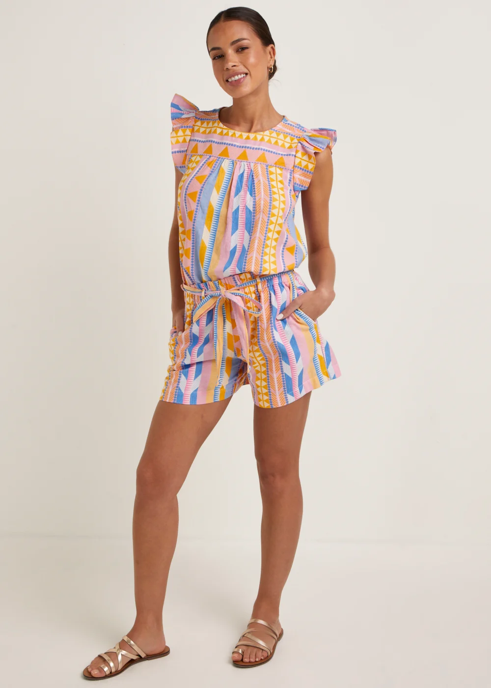 Multicoloured Neon Aztec Co-Ord Shorts - 8 Image 1