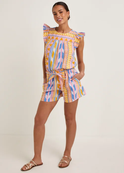 Multicoloured Neon Aztec Co-Ord Shorts - 8 Image 1