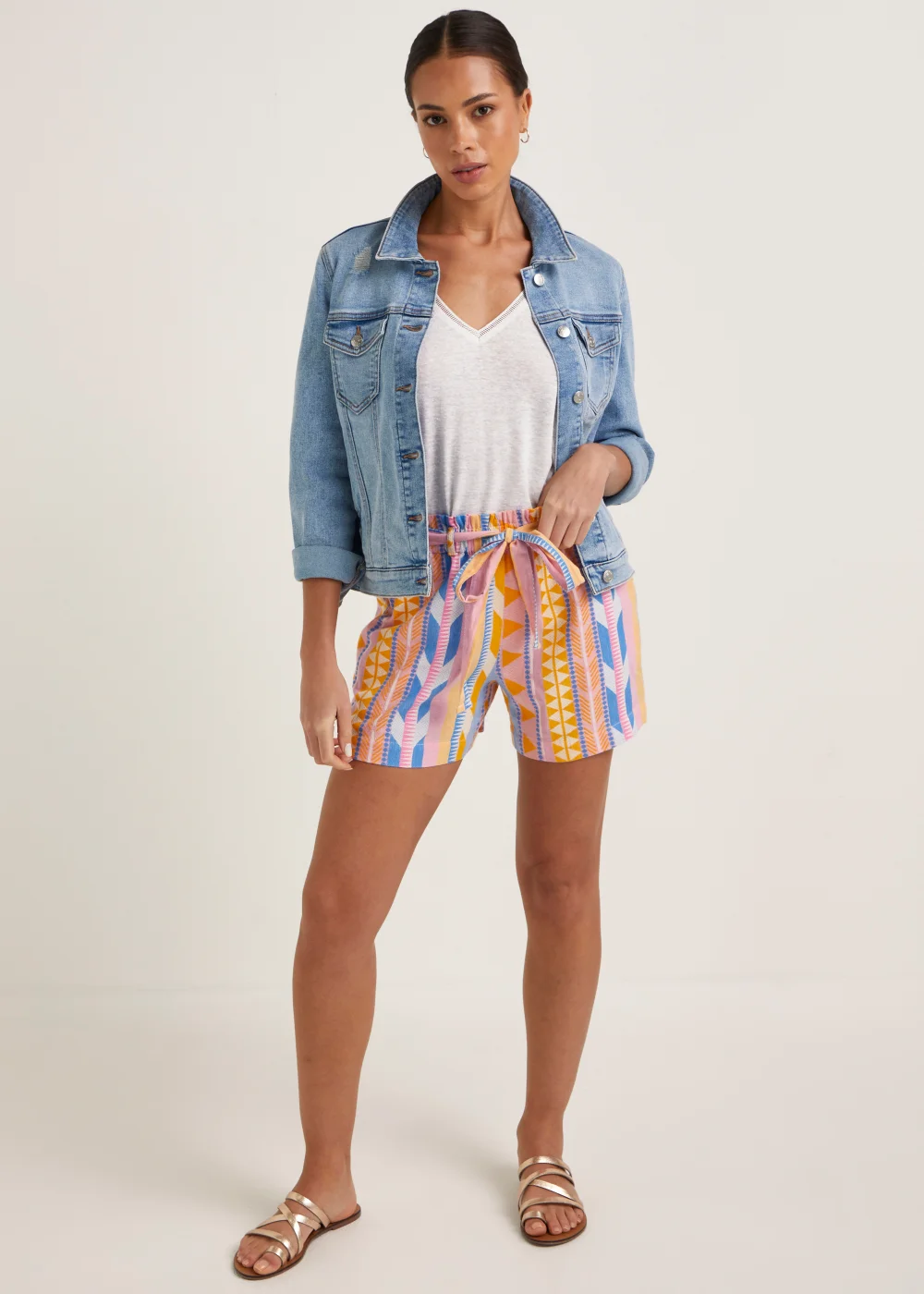 Multicoloured Neon Aztec Co-Ord Shorts - 8 Image 4