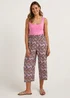 Multicoloured Zigzag Wide Leg Cropped Trousers - Size 8 Image 1