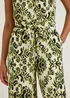 Lime Print Plisse Cropped Trousers - Size 8 Image 3