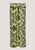 Lime Print Plisse Cropped Trousers - Size 8 Image 5