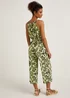 Lime Print Plisse Cropped Trousers - Size 8 Image 2