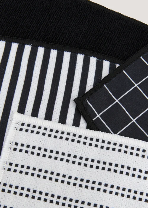 4 Pack Monochrome Microfibre Cloths (29cm) Image 2