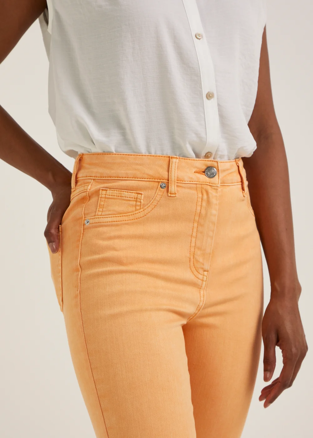 April Orange Ankle Grazer Super Skinny Jeans - Size 8 Image 3