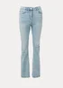 Light Wash Bleached Skinny Flared Distressed Jeans - Size 8 Image 5
