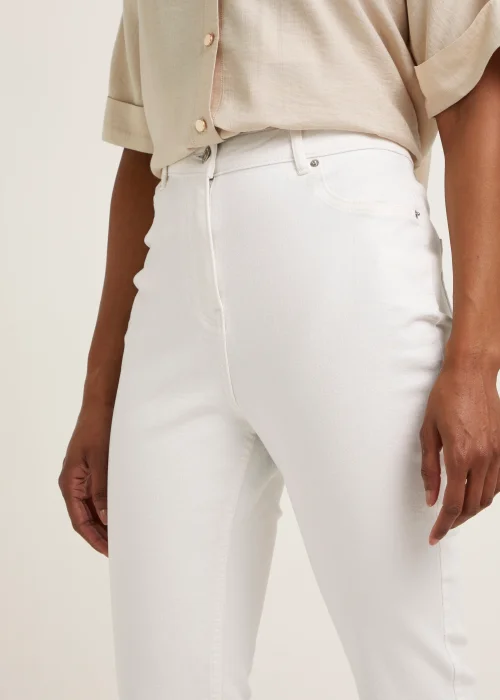 White Skinny Flared Jeans - Size 8 Image 3
