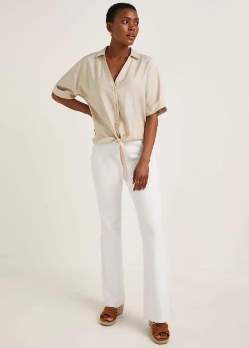 White Skinny Flared Jeans - Size 8 Image 1