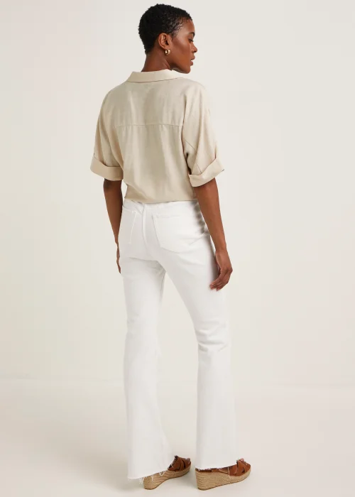 White Skinny Flared Jeans - Size 8 Image 2