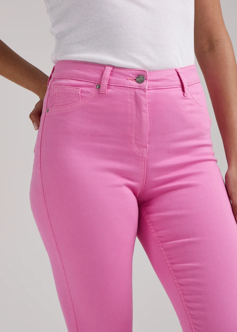April Pink Ankle Grazer Super Skinny Jeans - Size 8 Image 3