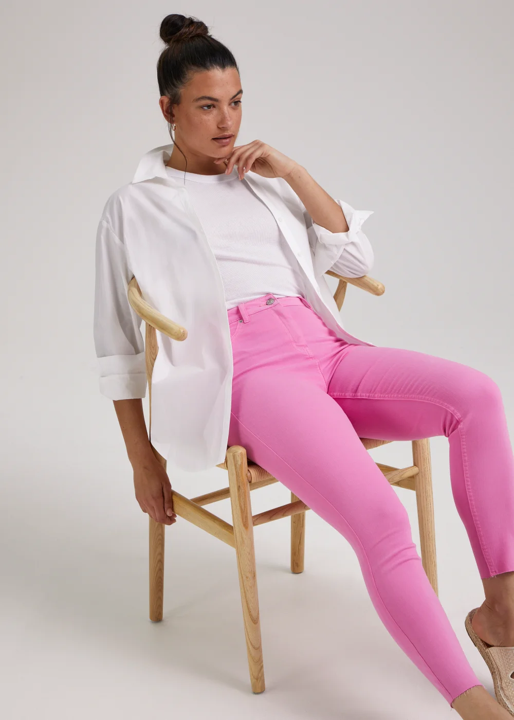 April Pink Ankle Grazer Super Skinny Jeans - Size 8 Image 4