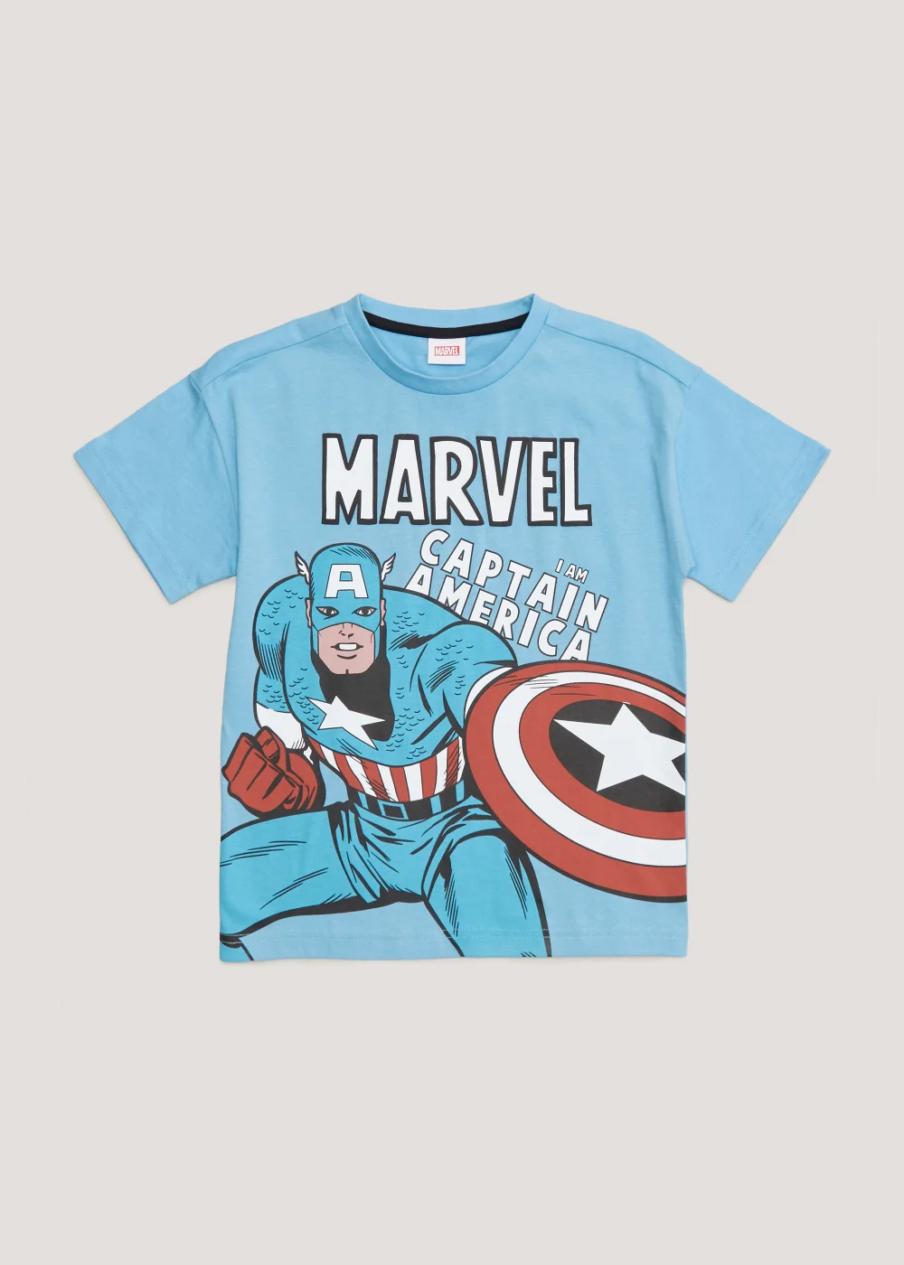 Kids Blue Marvel I Am Captain America T-Shirt (2-9yrs) - Age 2 - 3 Years Image 1