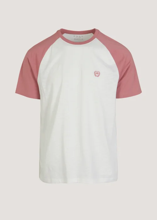 White & Pink Raglan T-Shirt - Small Image 5