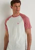 White & Pink Raglan T-Shirt - Small Image 3