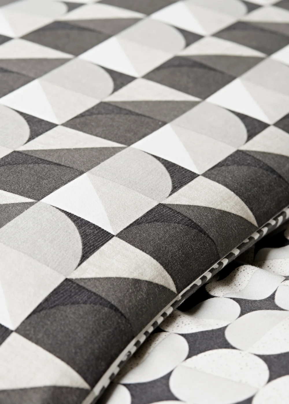 Grey Geo Stripe Print Duvet Cover - Single Image 3