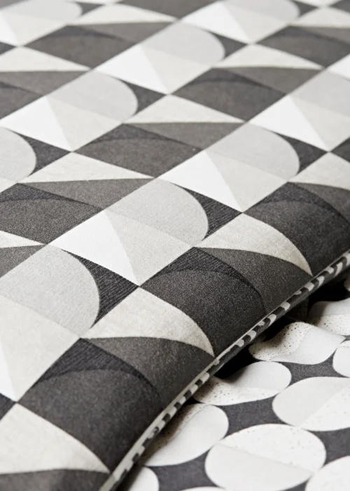 Grey Geo Stripe Print Duvet Cover - Single Image 3