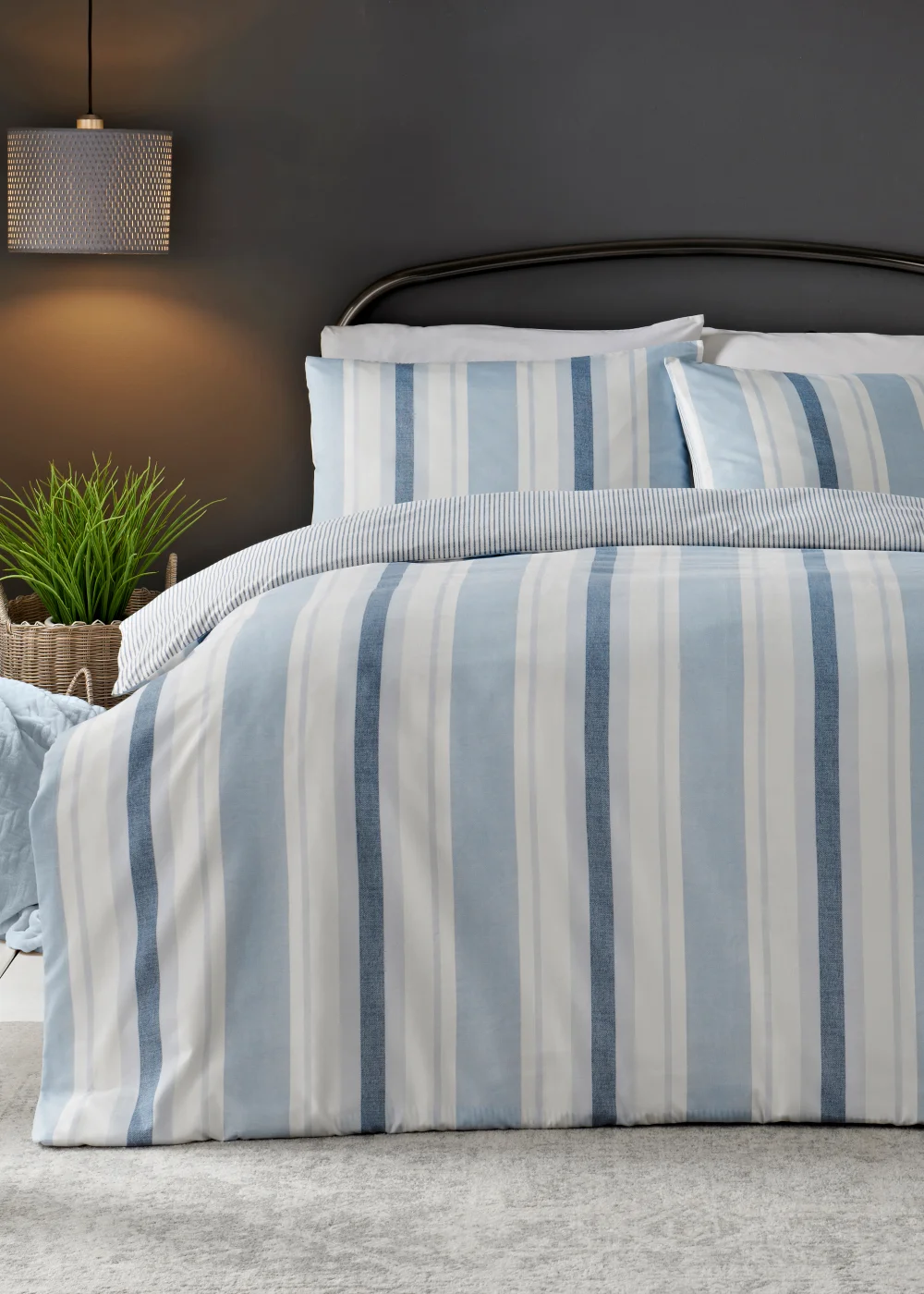 Blue Stripe Duvet Cover - Single Image 1