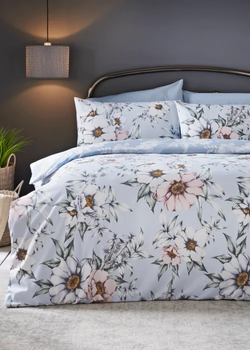 Blue Floral Duvet Cover - Single Image 1