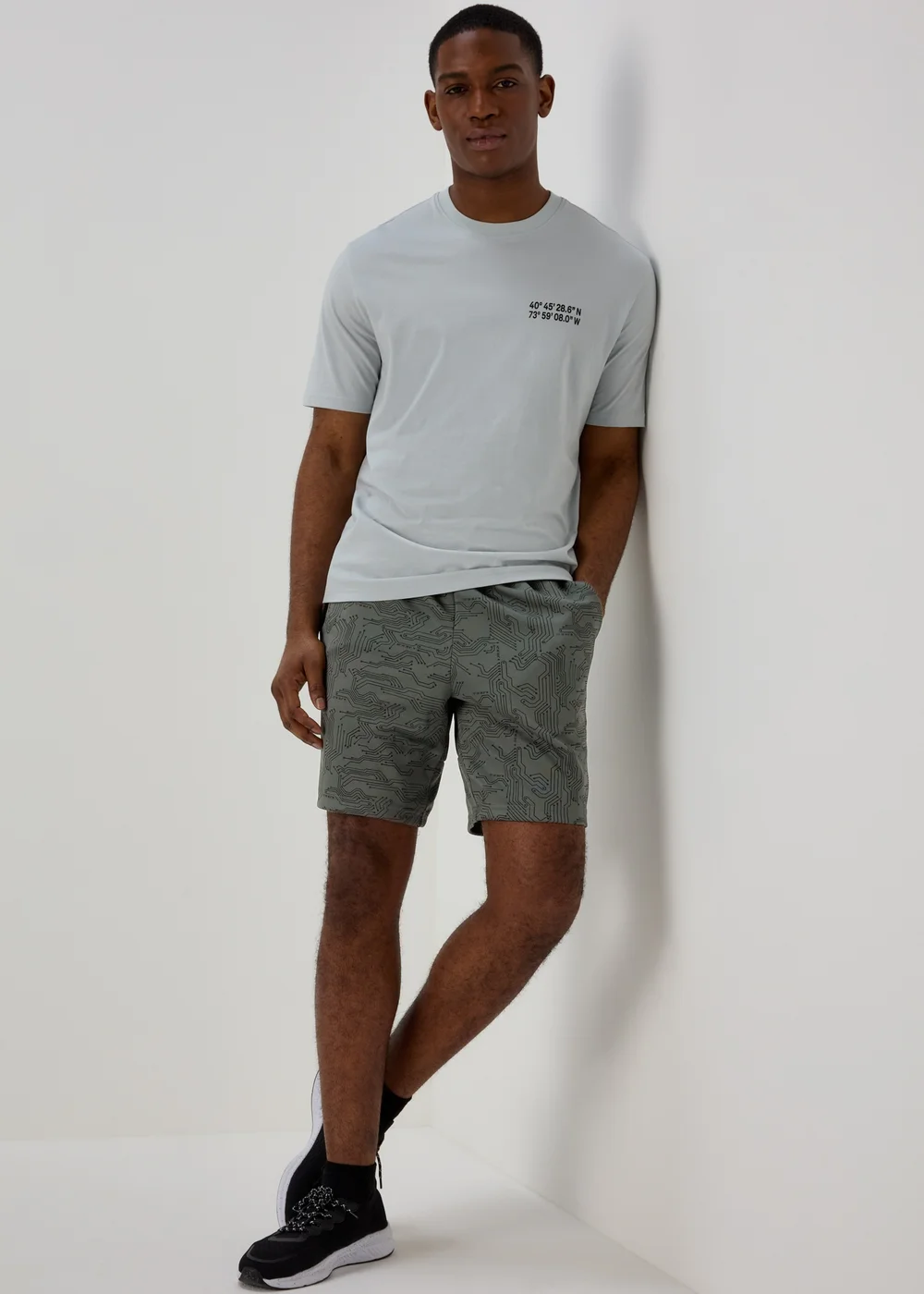 US Athletic Charcoal Code Print Shorts - XS Image 1