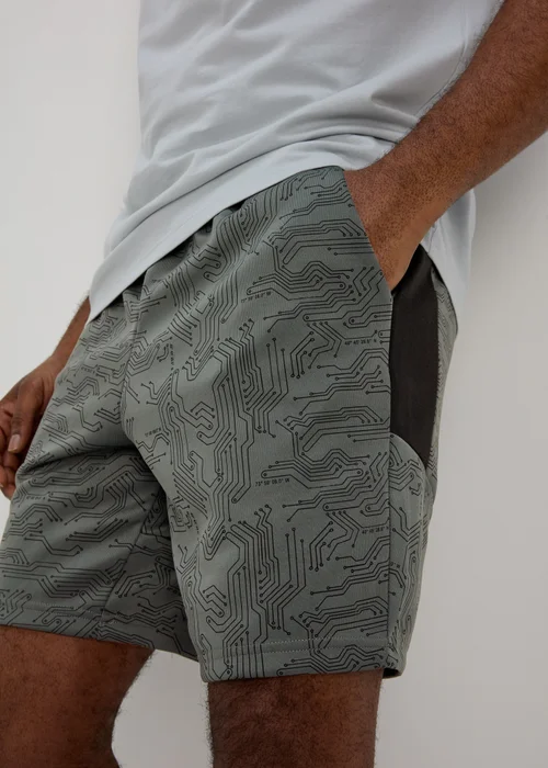 US Athletic Charcoal Code Print Shorts - XS Image 3
