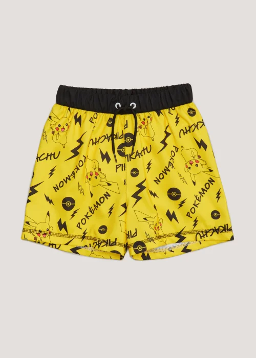 Kids Yellow Pokémon Swim Shorts (2-9yrs) - Age 2 - 3 Years Image 1
