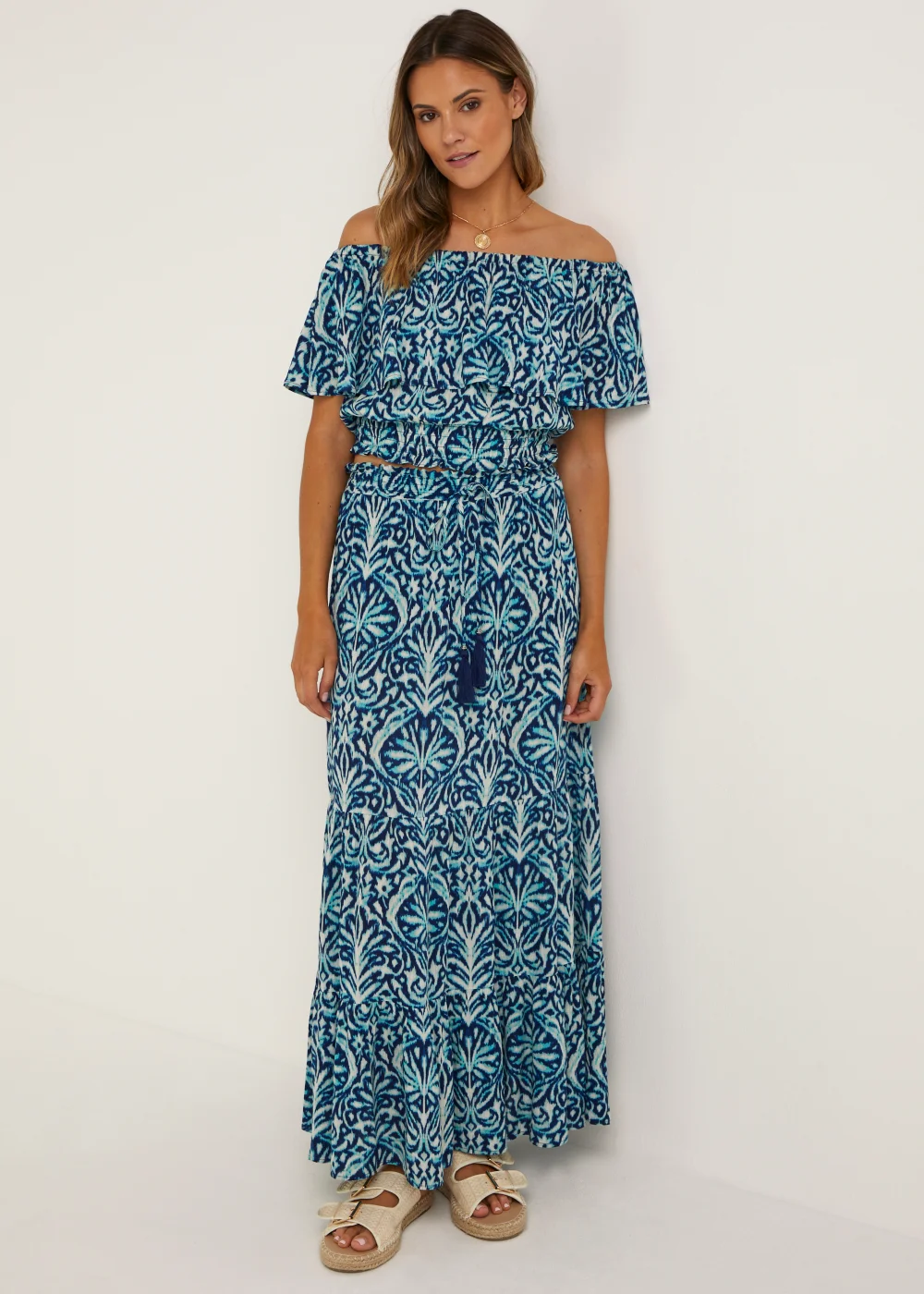 Blue Crinkle Co-Ord Maxi Skirt - 8 Image 4