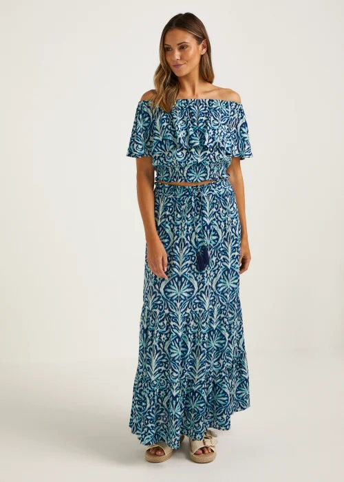 Blue Crinkle Co-Ord Maxi Skirt - 8 Image 1