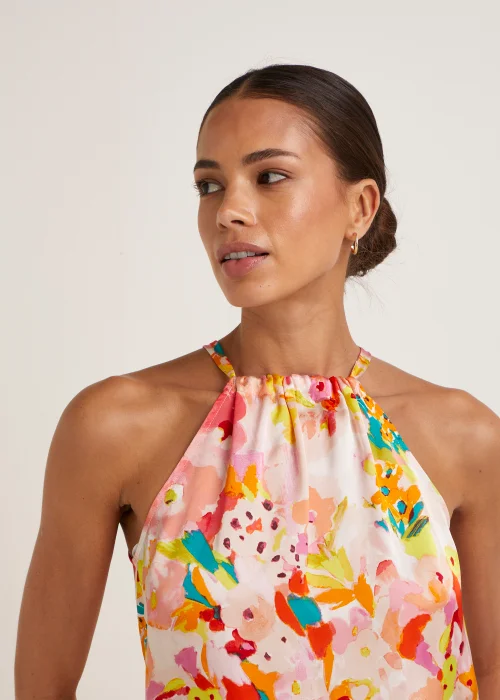 Be Beau Multicoloured Floral Satin Cami Top - 8 Image 3