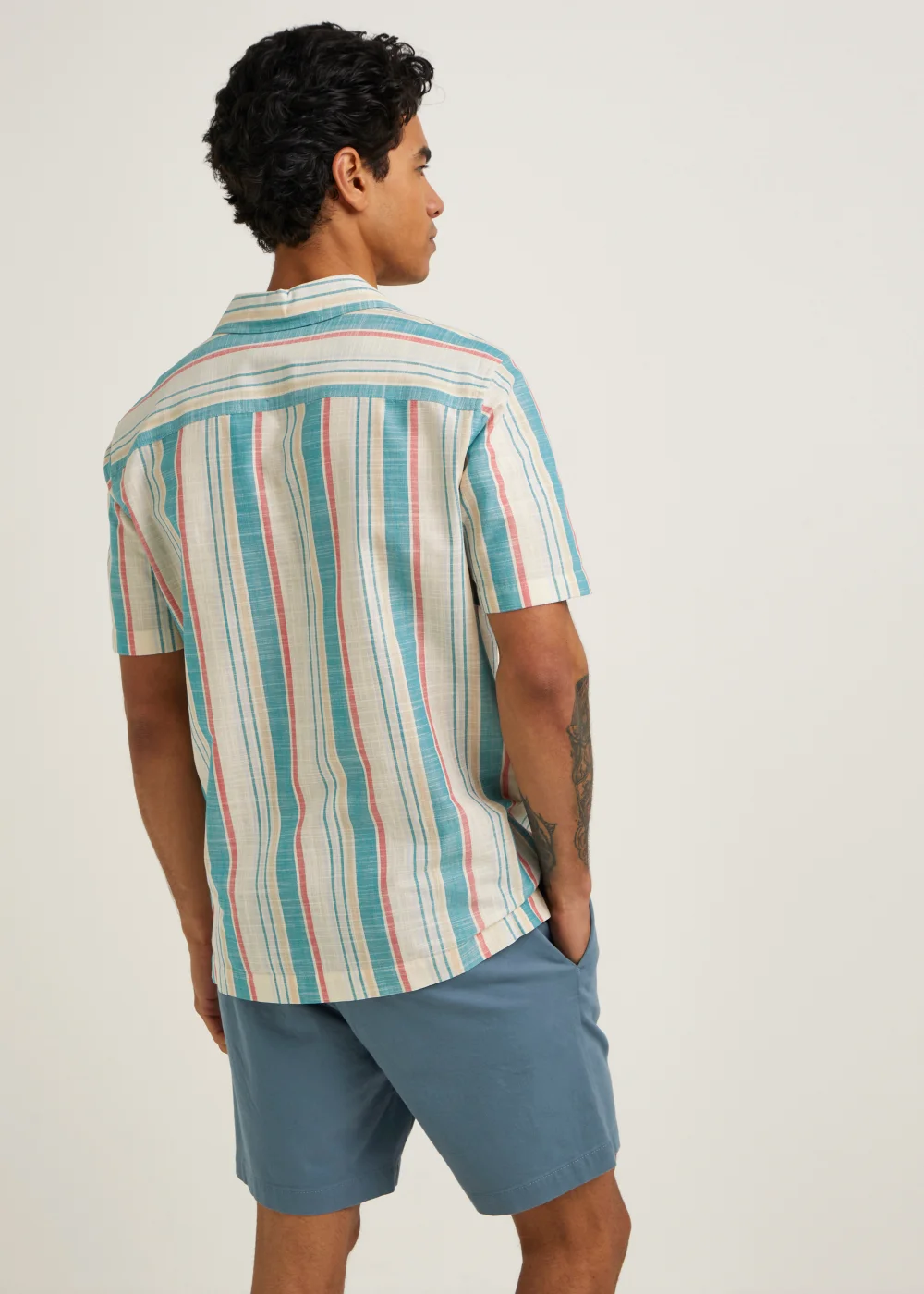 Multicoloured Candy Stripe Short Sleeve Shirt - S Image 2