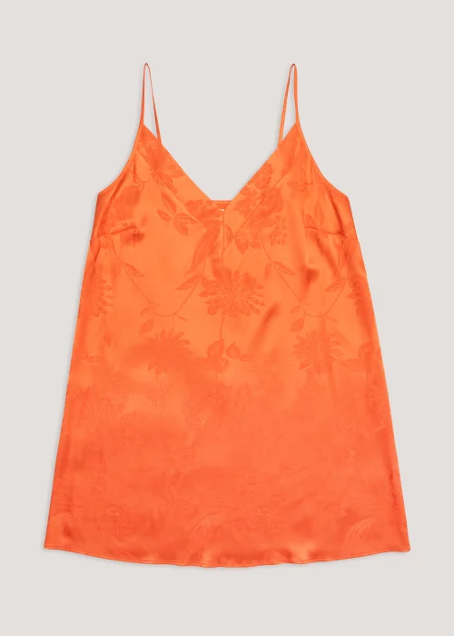 Orange Satin Jacquard Chemise - Size 8 Image 4