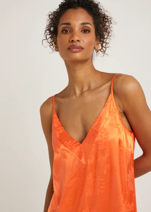 Orange Satin Jacquard Chemise - Size 8 Image 3