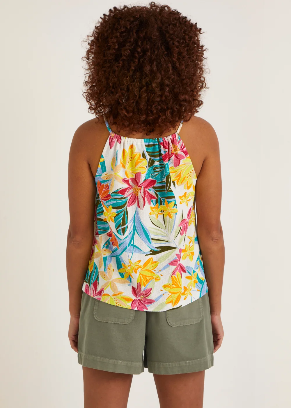 Multicoloured Floral Print Co-Ord Top - Size 8 Image 2