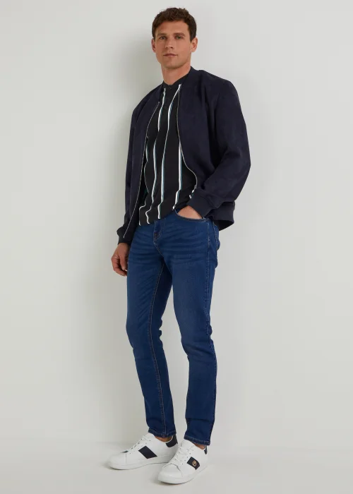 Black Stripe Grandad Collar T-Shirt - Small Image 4