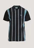 Black Stripe Grandad Collar T-Shirt - Small Image 5