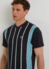 Black Stripe Grandad Collar T-Shirt - Small Image 3