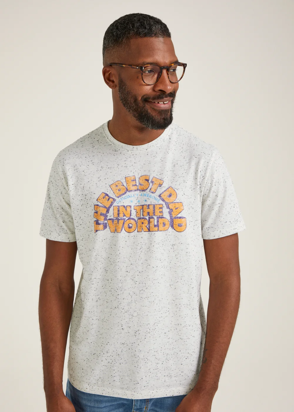Ecru Best Dad Print T-Shirt - Small Image 3