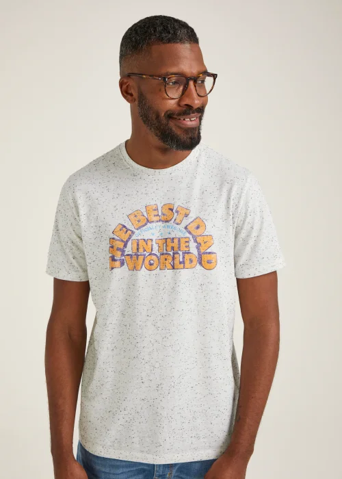 Ecru Best Dad Print T-Shirt - Small Image 3