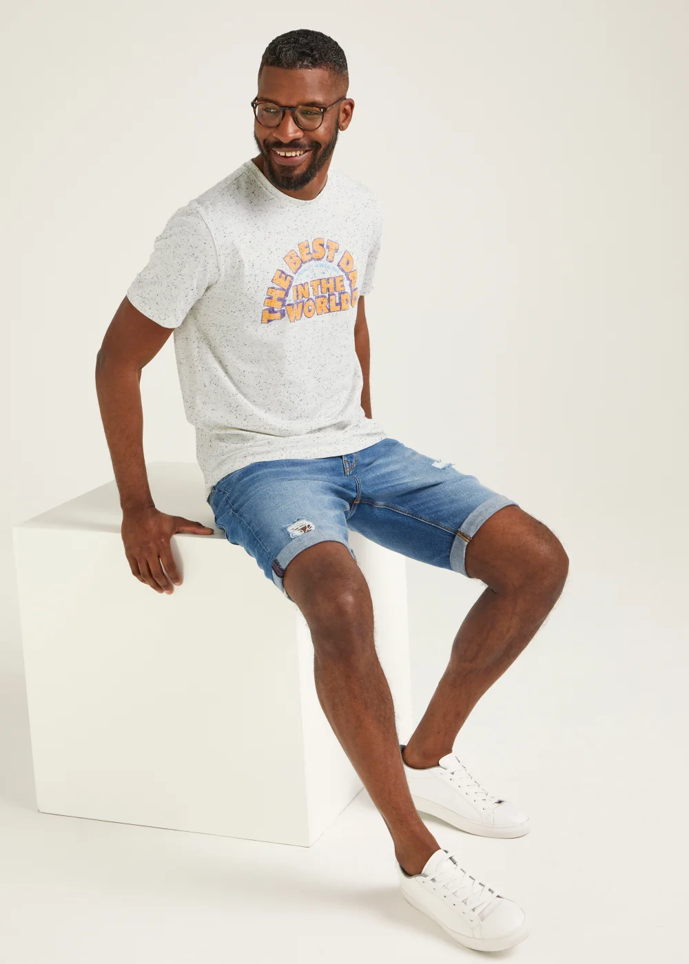Ecru Best Dad Print T-Shirt - Small Image 4