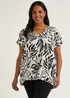 Papaya Curve Black & White Kaftan Top - Size 18 Image 1