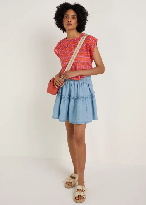 Mid Wash Ruffle Skirt - Size 8 Image 4