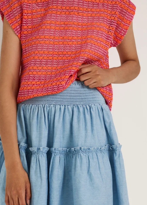 Mid Wash Ruffle Skirt - Size 8 Image 3
